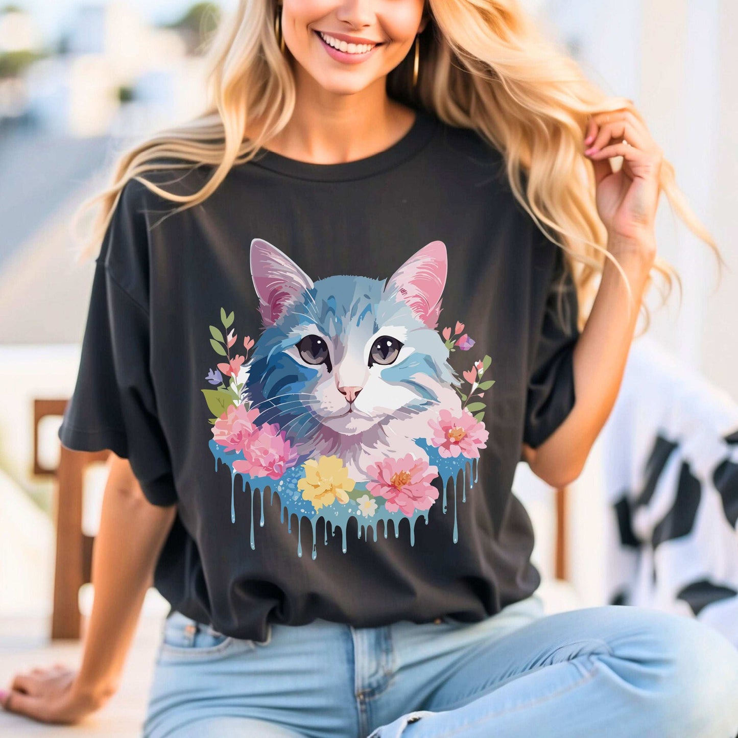 Cat Shirt, Shirt with Cat - ADELPHA