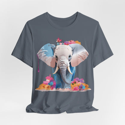 Natural Cotton Tee Shirt with Elephant Printify