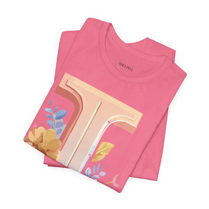 Natural Cotton Tee Shirt - Letters Collection - I Printify