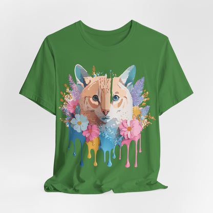 Natural Cotton Tee Shirt with Cat Printify