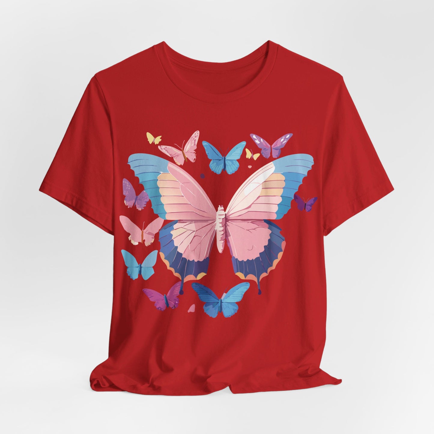 Natural Cotton Tee Shirt with Butterfly