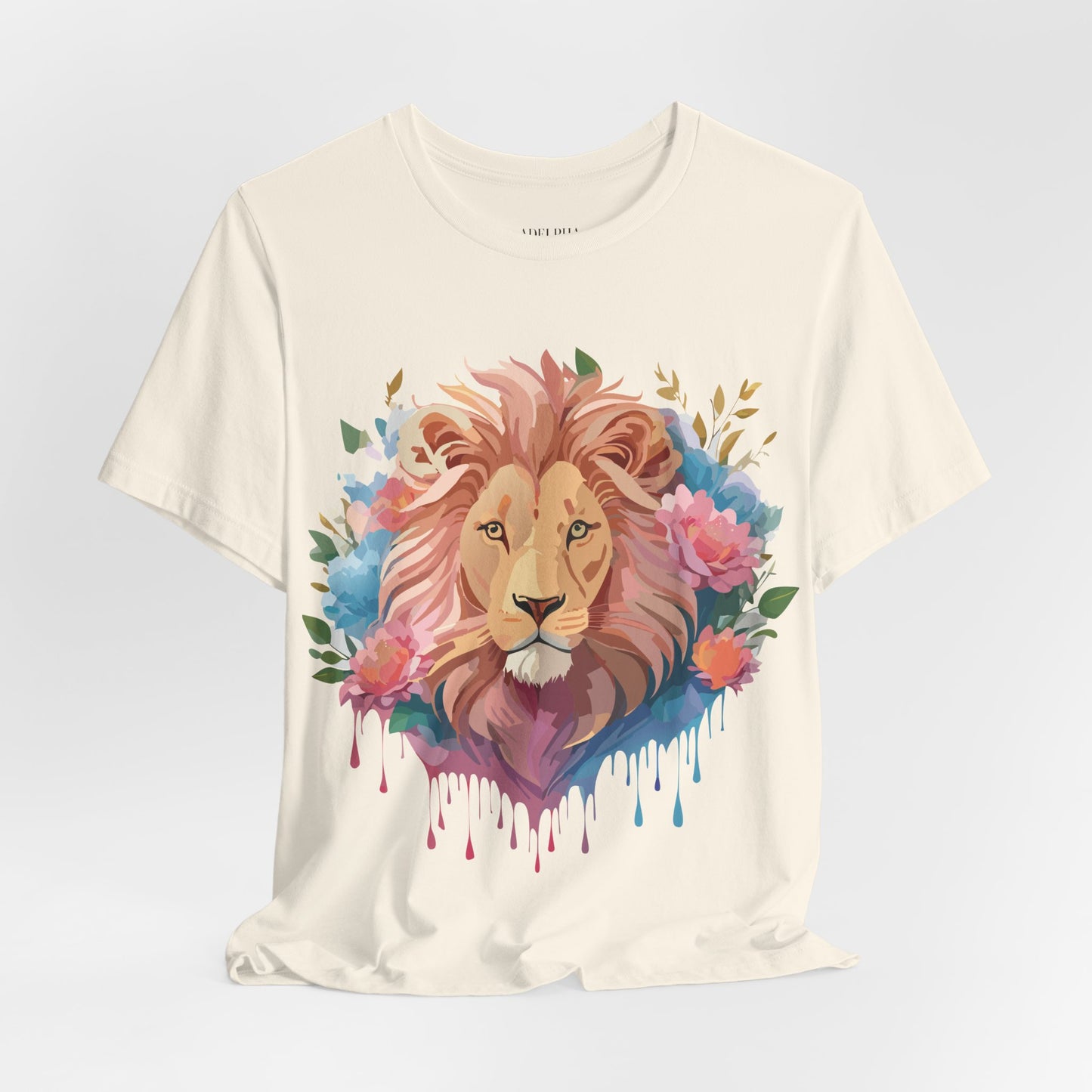 Natural Cotton Tee Shirt with Lion