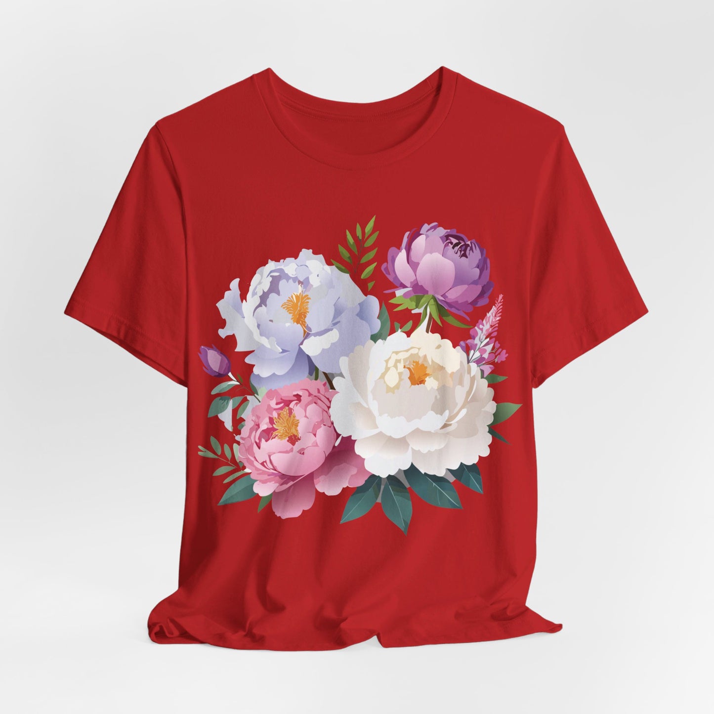 T-shirt en coton naturel avec fleurs