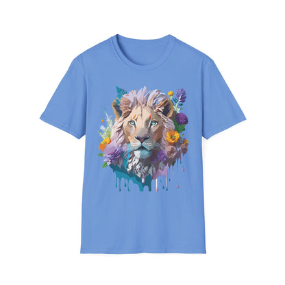 Unisex Lion Shirt Floral Lion Tee Animal Print Tee Gildan 64000