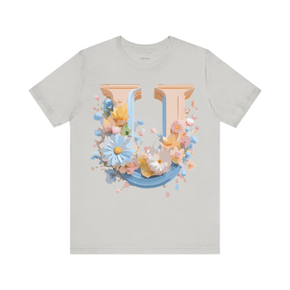 Natural Cotton Tee Shirt - Letters Collection - U Printify