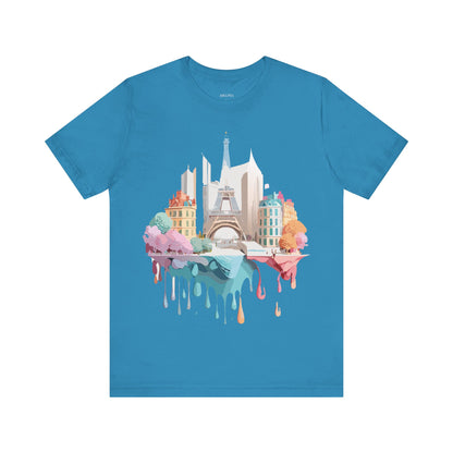 Natural Cotton Tee Shirt - Beautiful Places Collection - Paris Printify
