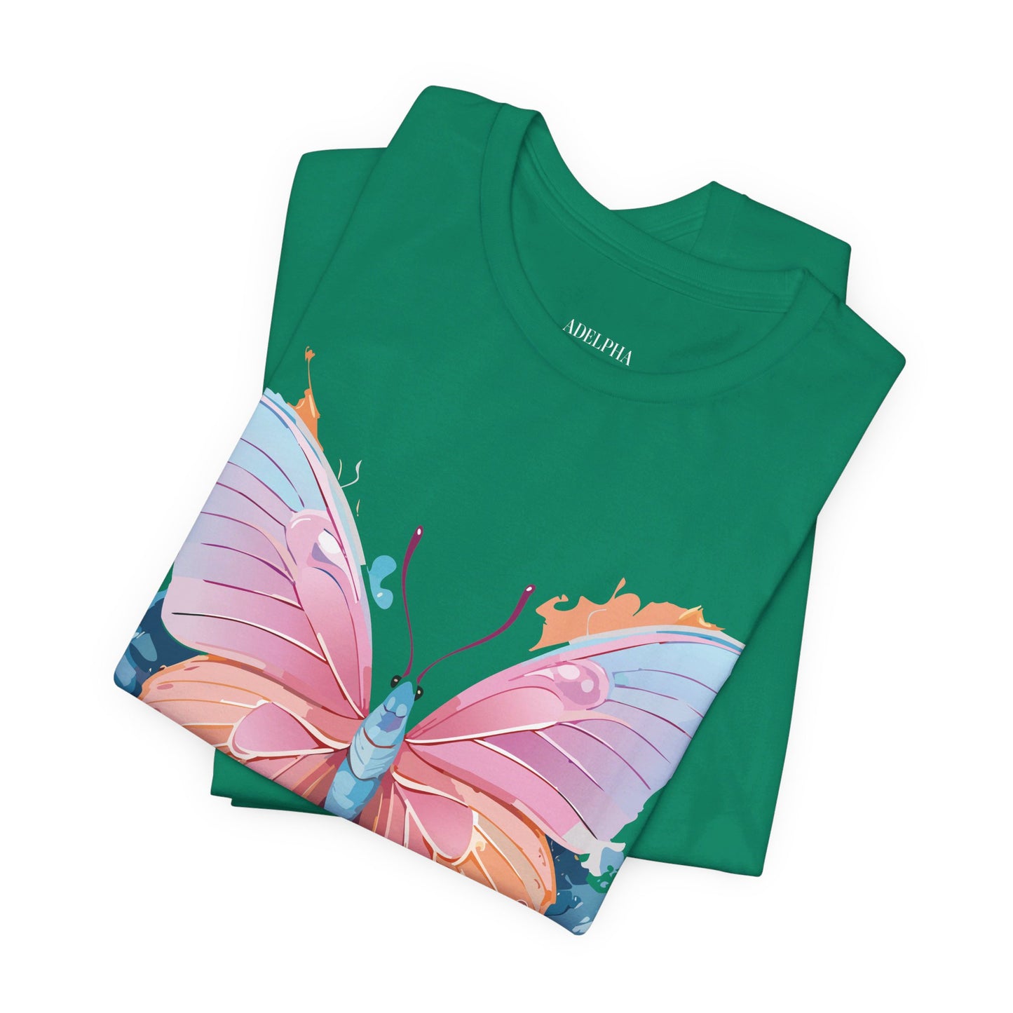 T-Shirt aus natürlicher Baumwolle mit Schmetterling