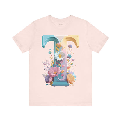 Natural Cotton Tee Shirt - Letters Collection - T Printify