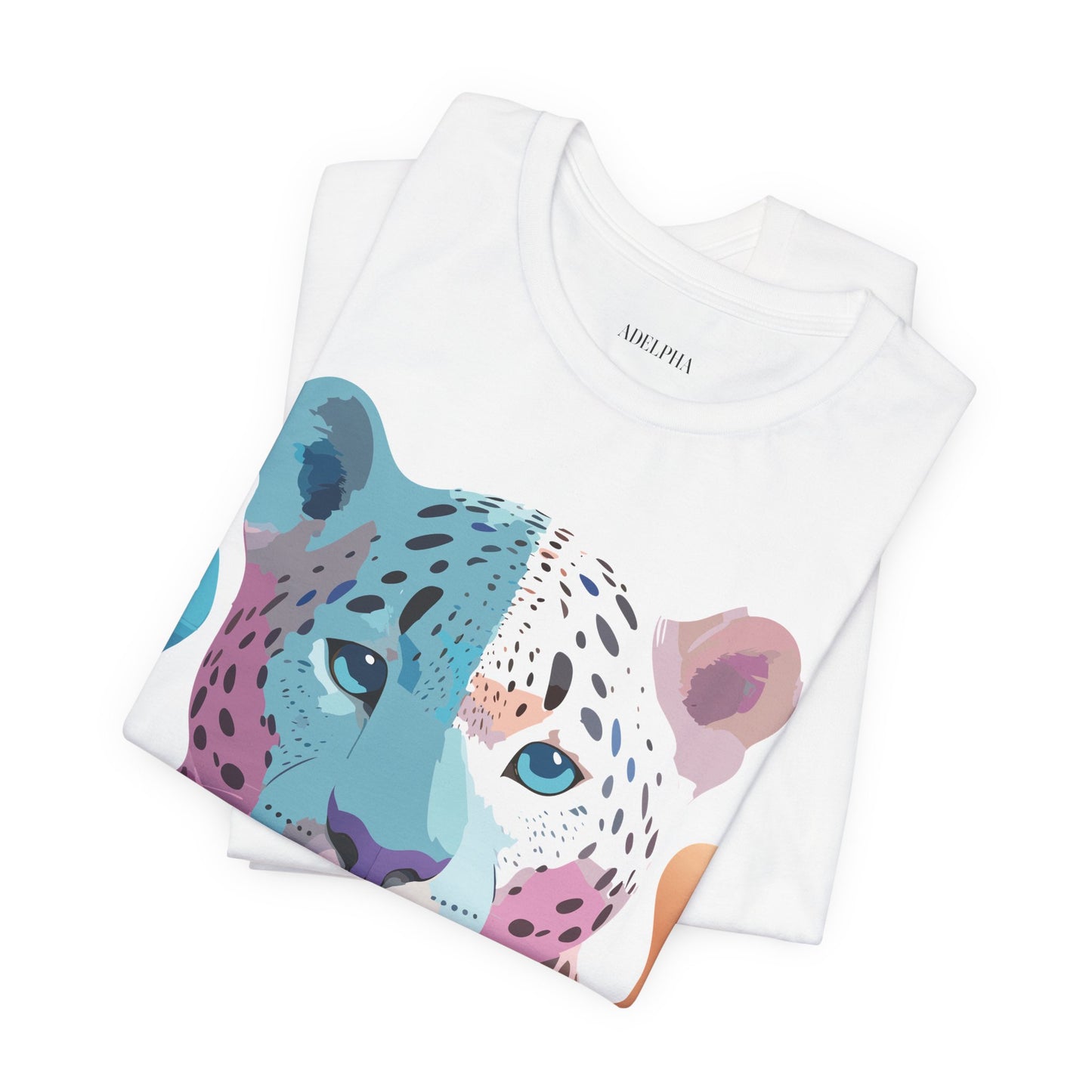 Natural Cotton Tee Shirt with Cheetah