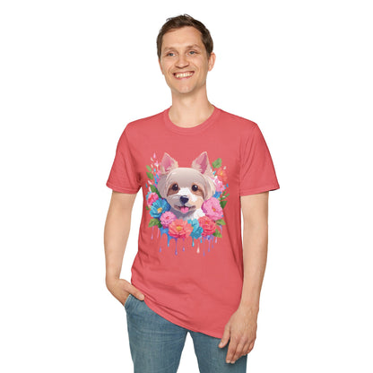 Unisex Gildan Softstyle Animal Print Dog Shirt Tee 100 Percent Cotton