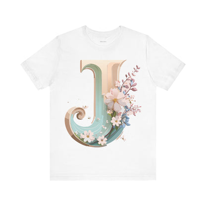 Natural Cotton Tee Shirt - Letters Collection - J Printify
