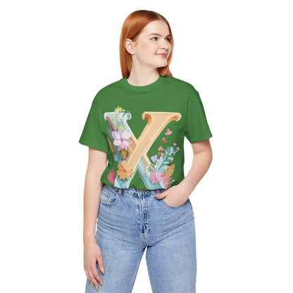 Natural Cotton Tee Shirt - Letters Collection - X Printify