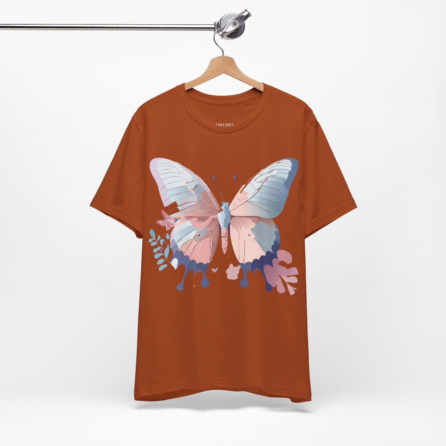 T-Shirt aus natürlicher Baumwolle mit Schmetterling