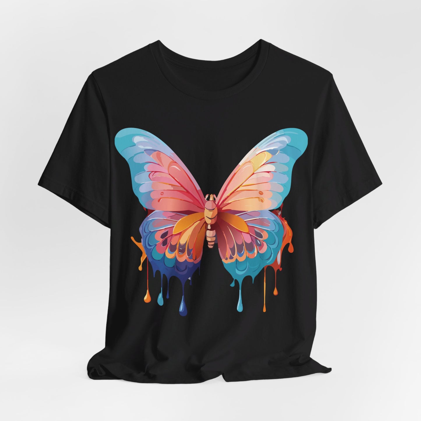 Natural Cotton Tee Shirt with Butterfly