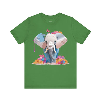 Natural Cotton Tee Shirt with Elephant Printify