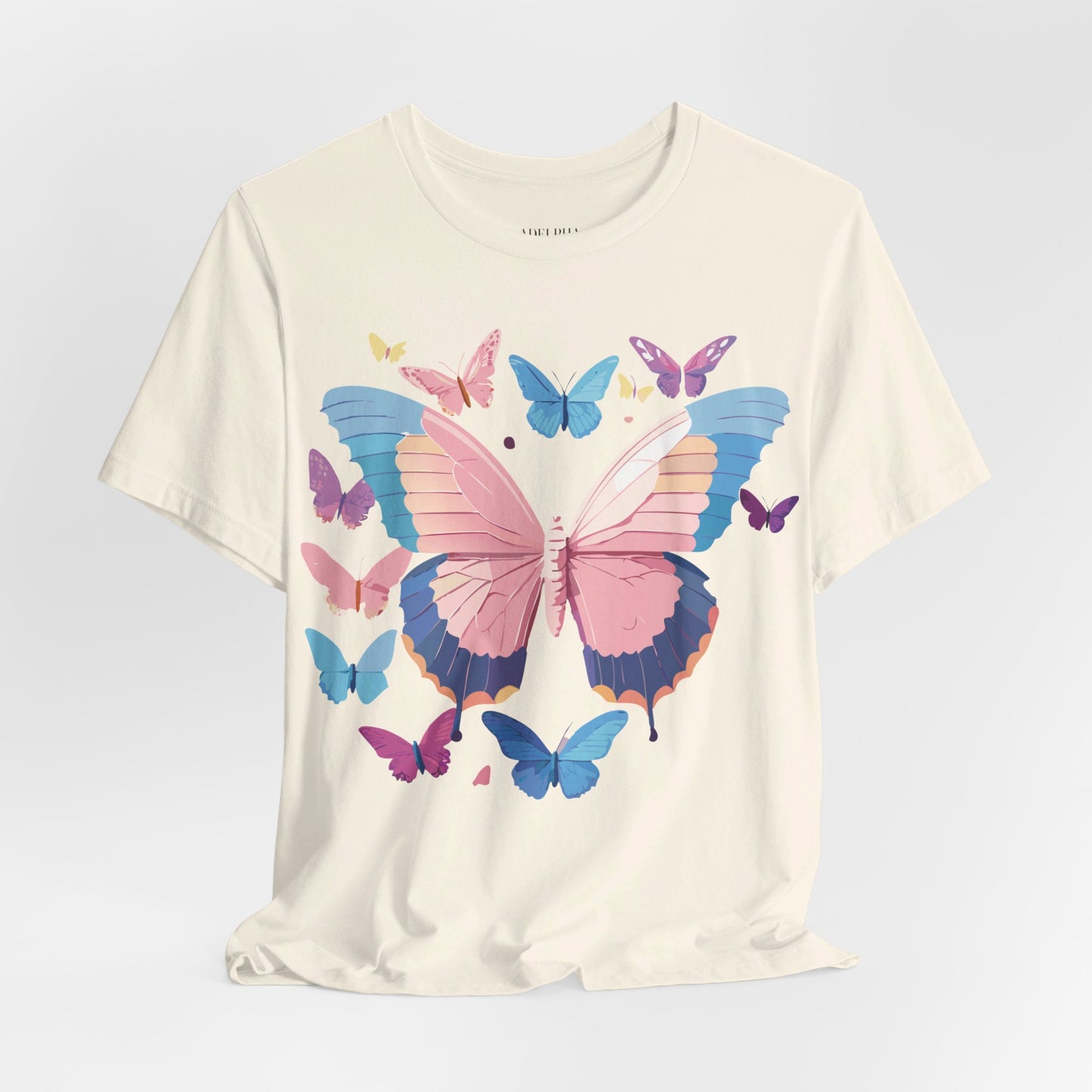 T-Shirt aus natürlicher Baumwolle mit Schmetterling