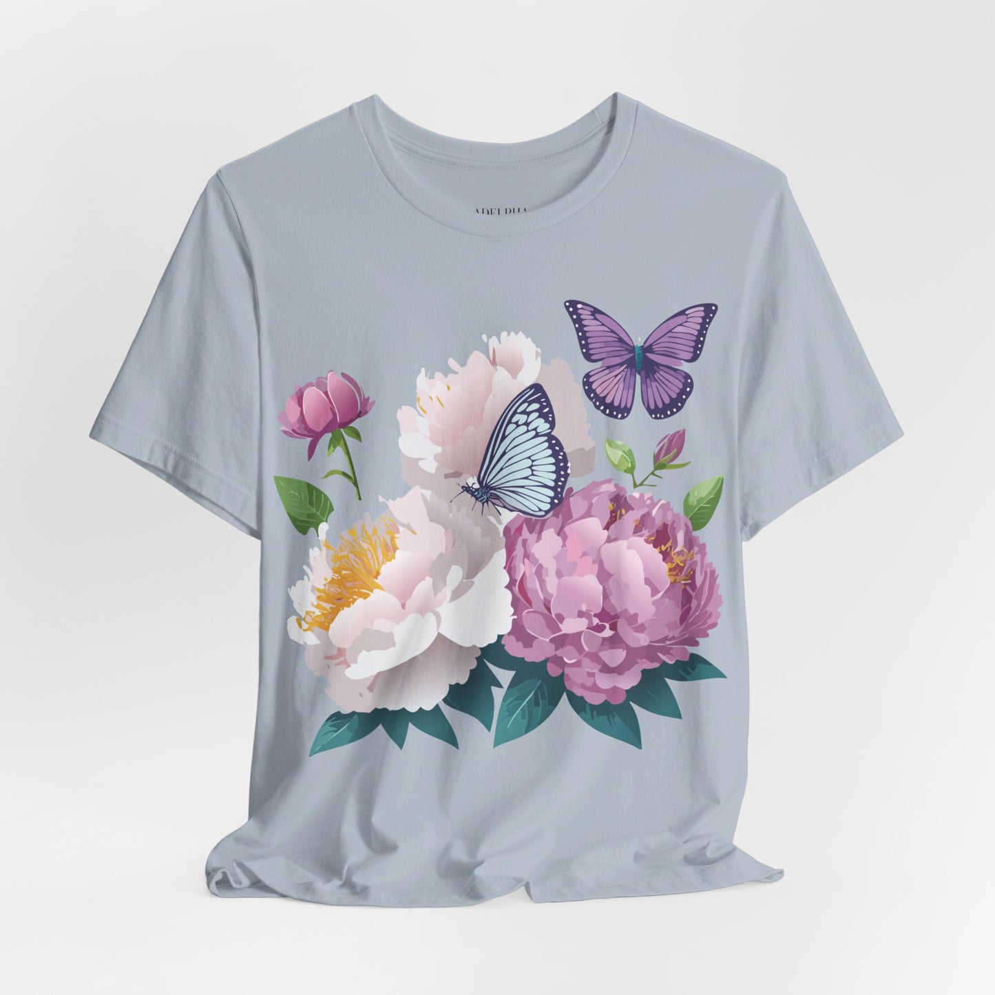 T-shirt en coton naturel avec fleurs