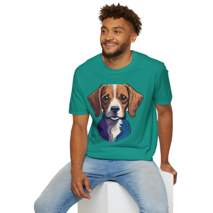Dog Shirt Unisex Animal Print Tee Softstyle 100 Percent Cotton Gildan 64000
