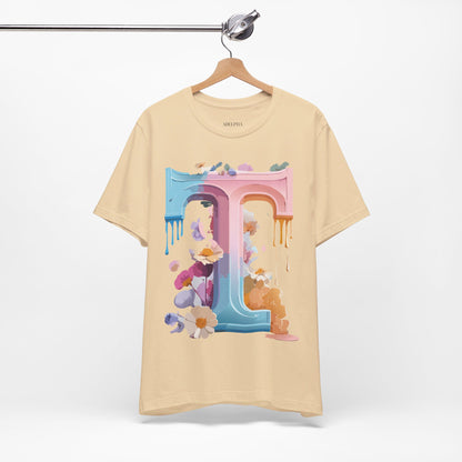 Natural Cotton Tee Shirt - Letters Collection - T Printify