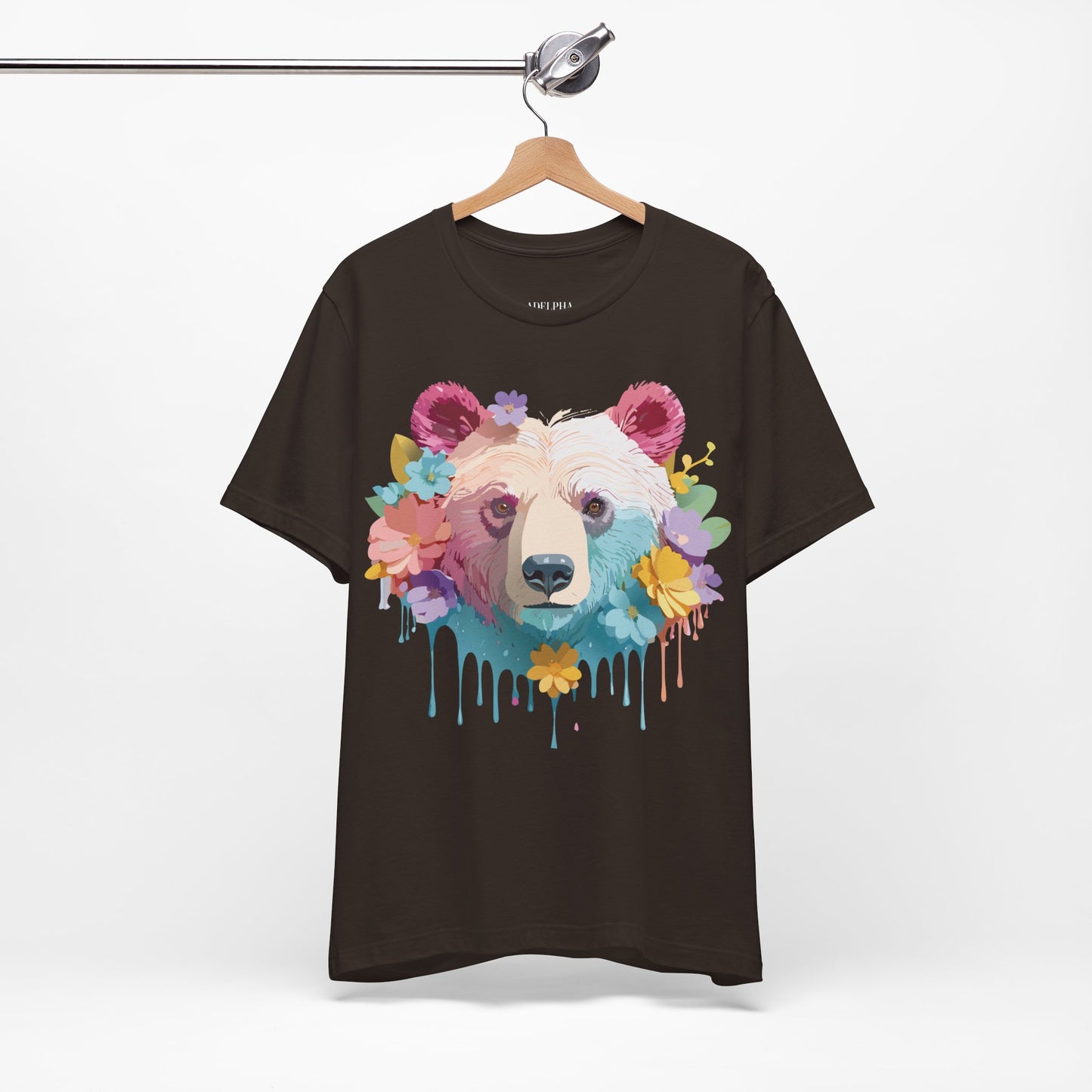 Natural Cotton Tee Shirt with Bear