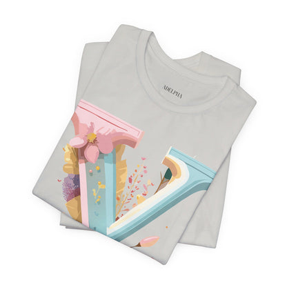Natural Cotton Tee Shirt - Letters Collection - Y Printify
