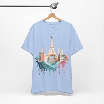 Natural Cotton Tee Shirt - Beautiful Places Collection - Paris Printify