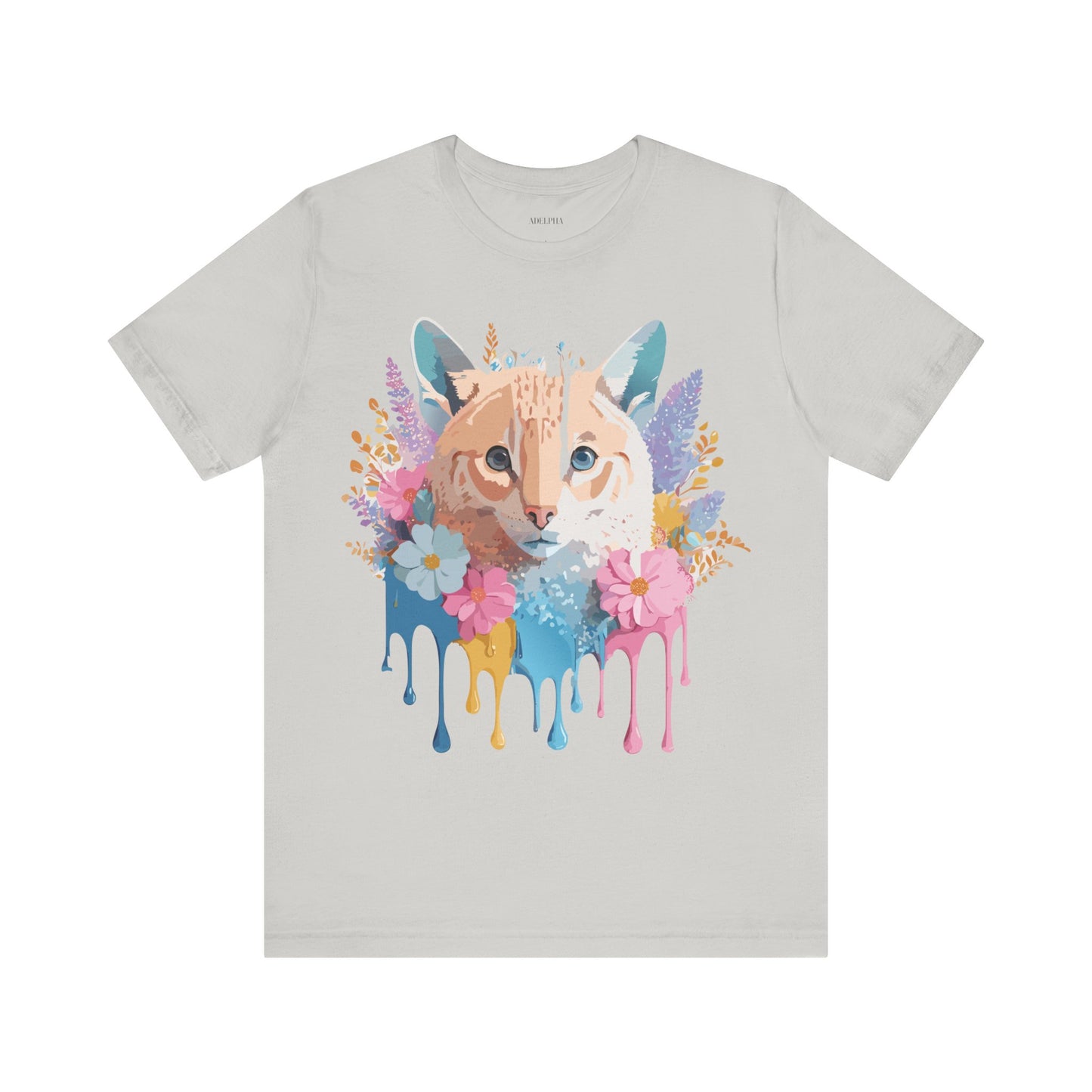 Natural Cotton Tee Shirt with Cat