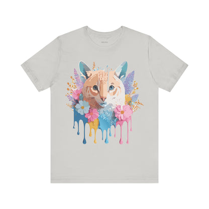 Natural Cotton Tee Shirt with Cat Printify