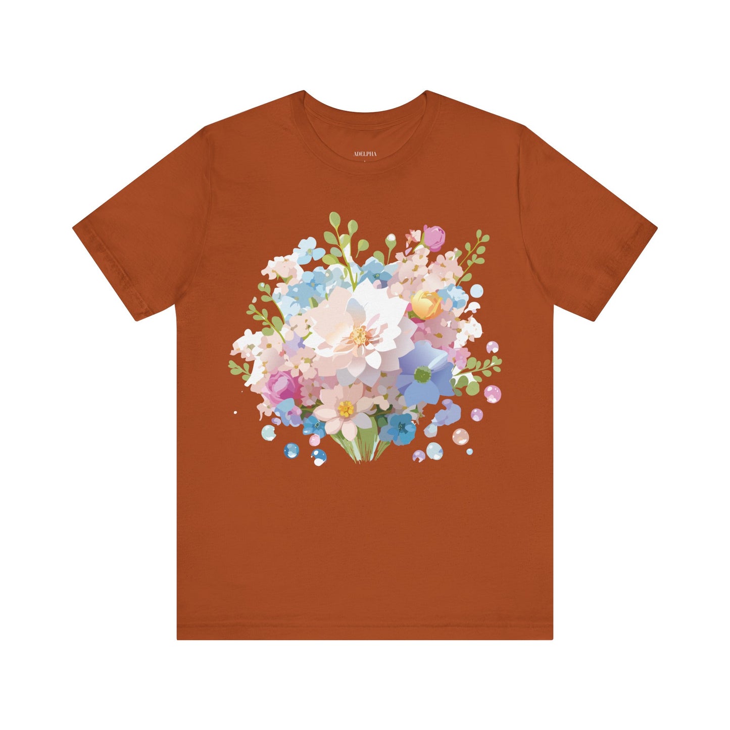 T-shirt en coton naturel avec fleurs