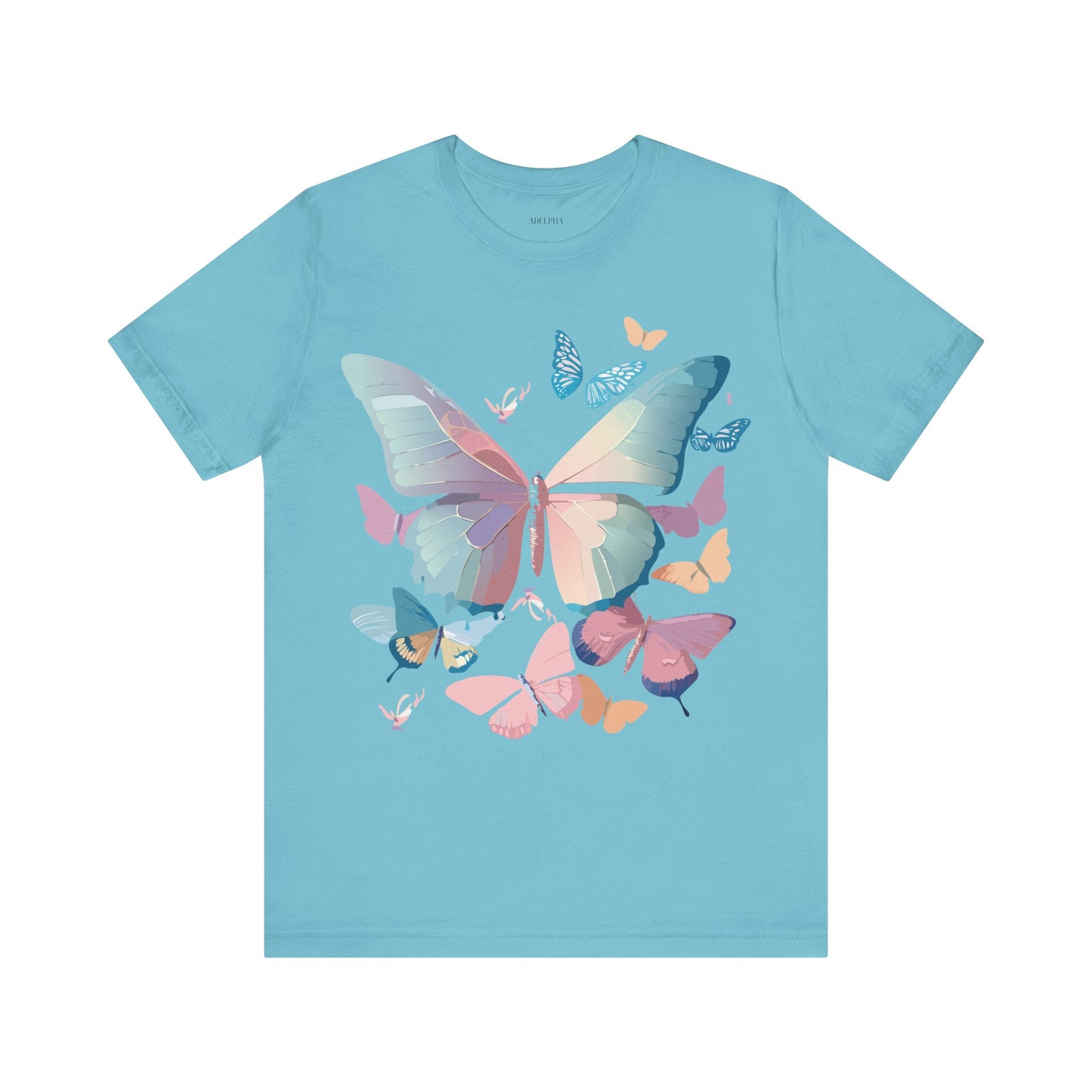 Natural Cotton Tee Shirt with Butterfly