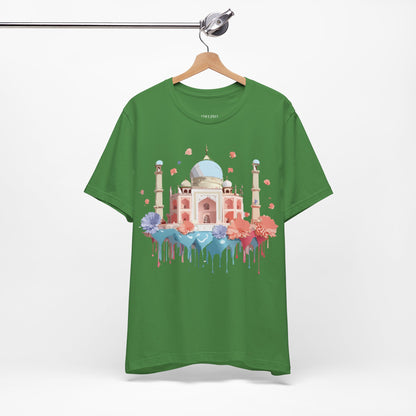Natural Cotton Tee Shirt - Taj Mahal, India Printify