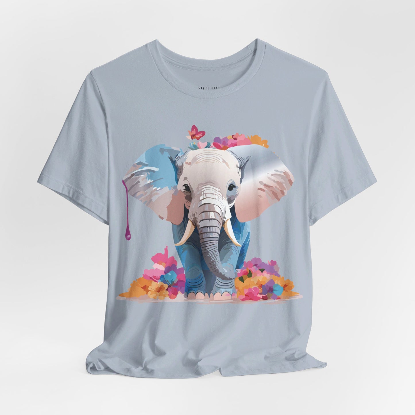 Natural Cotton Tee Shirt with Elephant