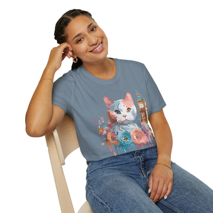 Cat Shirt Unisex Tee Softstyle 64000 Gildan Ring Spun Cotton