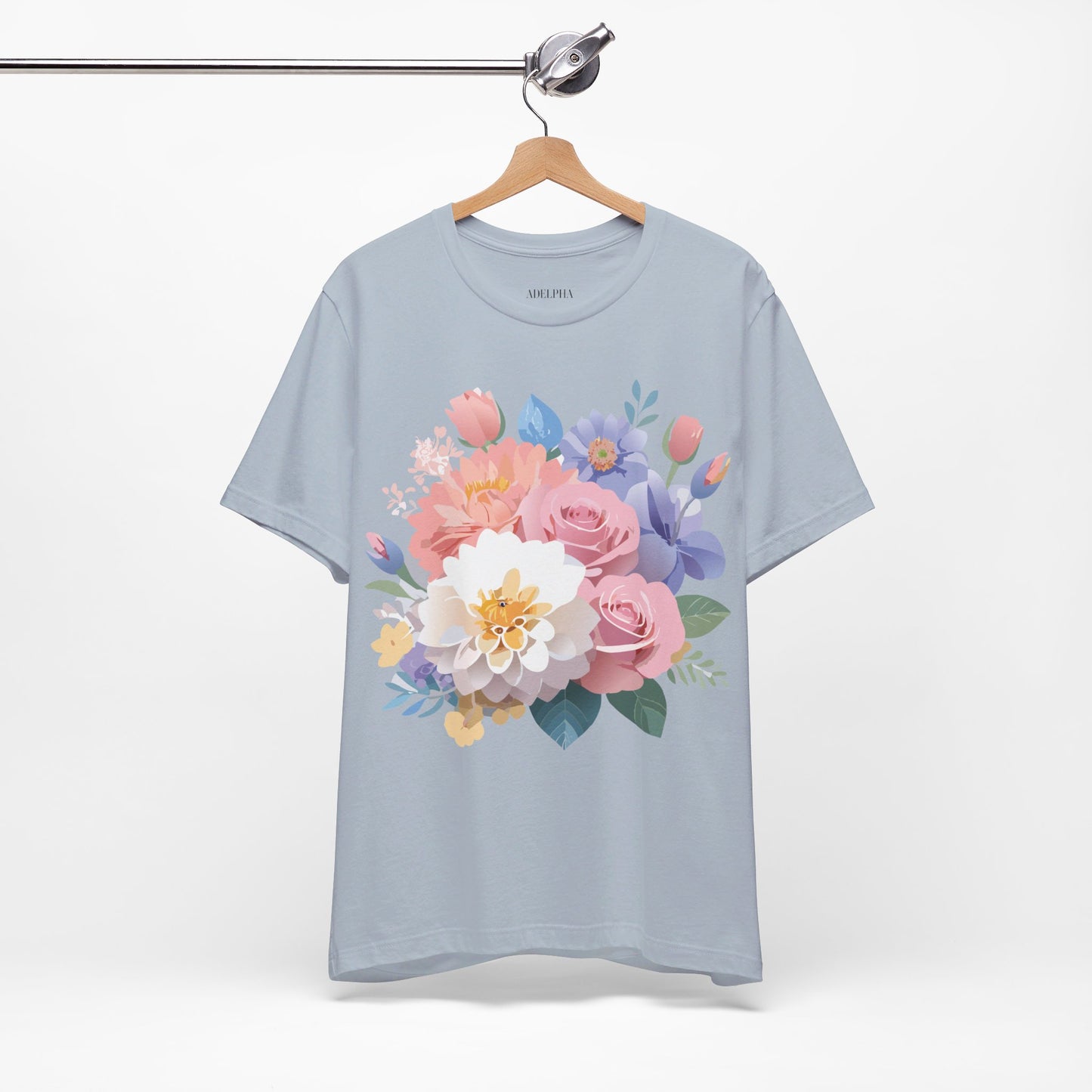 T-shirt en coton naturel avec fleurs