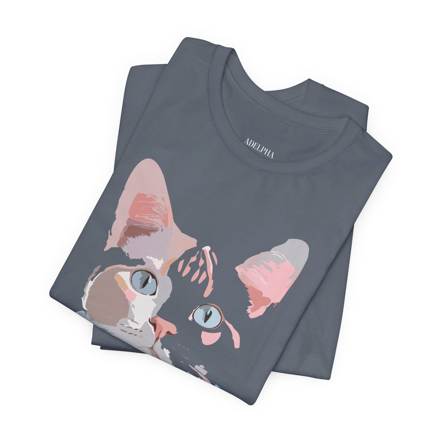 Natural Cotton Tee Shirt with Cat