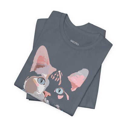 Natural Cotton Tee Shirt with Cat Printify