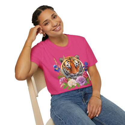 Unisex Tiger Shirt Softstyle Graphic Tee 100 Percent Cotton Apparel
