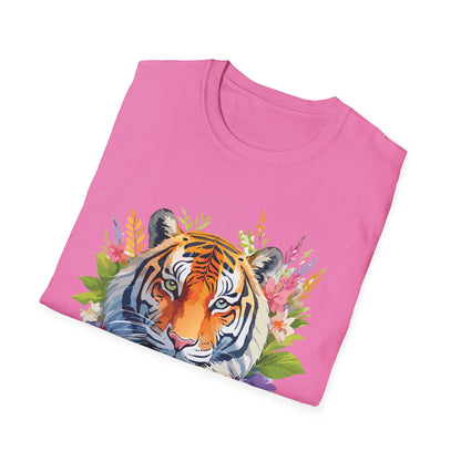 Tiger Print Unisex Gildan Softstyle Tee 64000 100 Percent Ring Spun Cotton