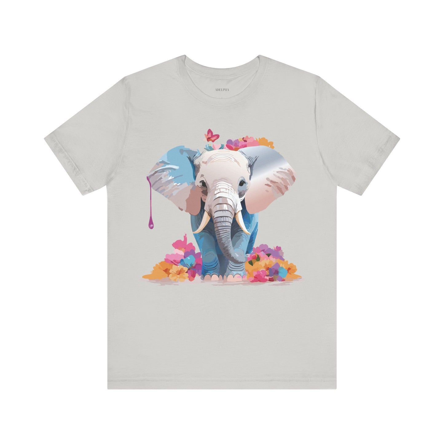 T-shirt en coton naturel avec motif éléphant