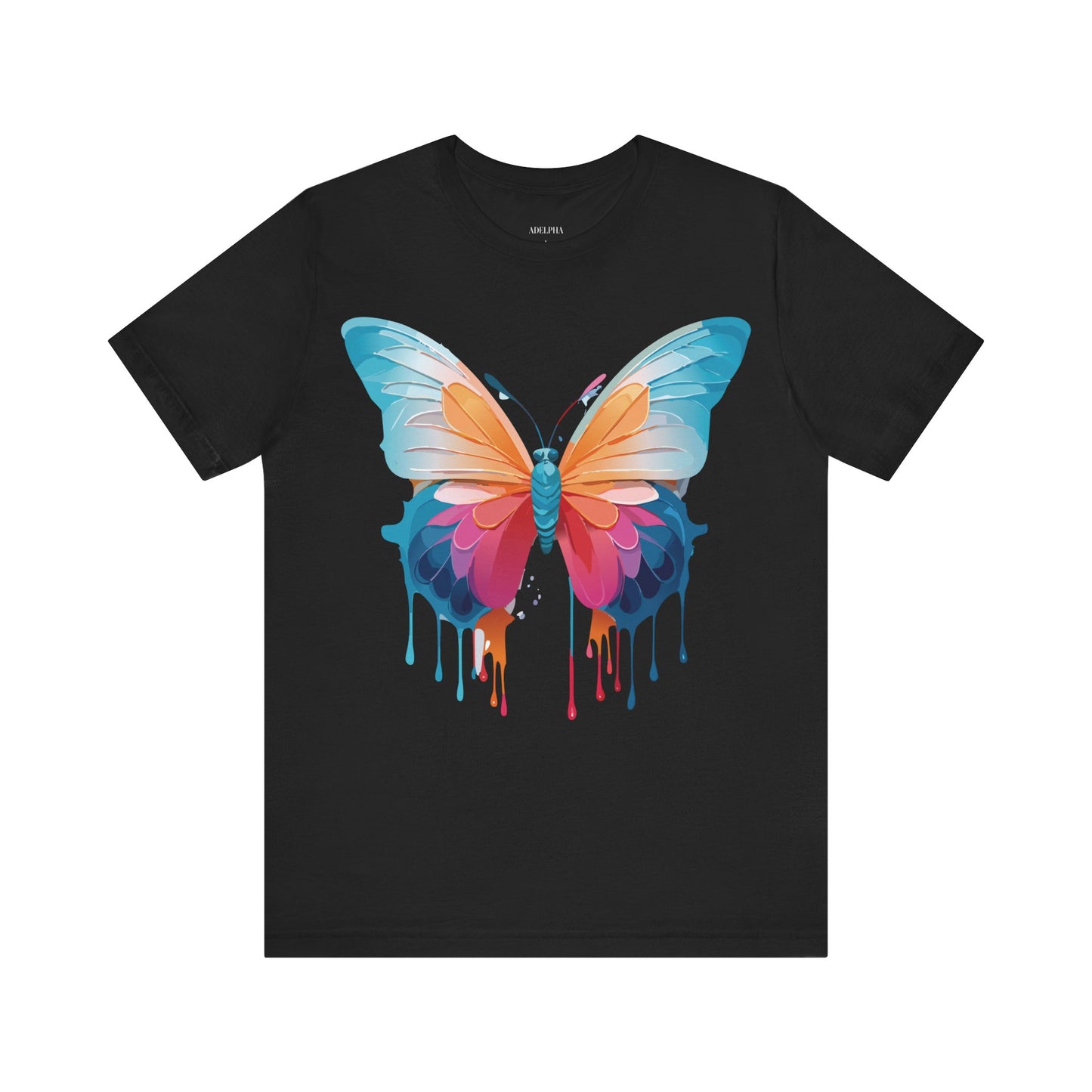 Natural Cotton Tee Shirt with Butterfly