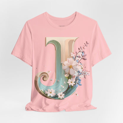 Natural Cotton Tee Shirt - Letters Collection - J Printify