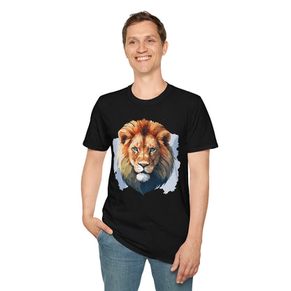 Lion Shirt Unisex Animal Tee Softstyle Gildan 64000 100 Percent Ring Spun Cotton