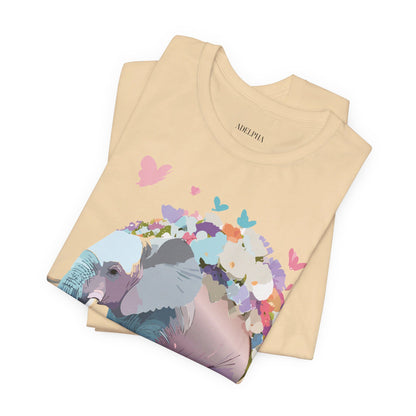 Natural Cotton Tee Shirt with Elephant Printify