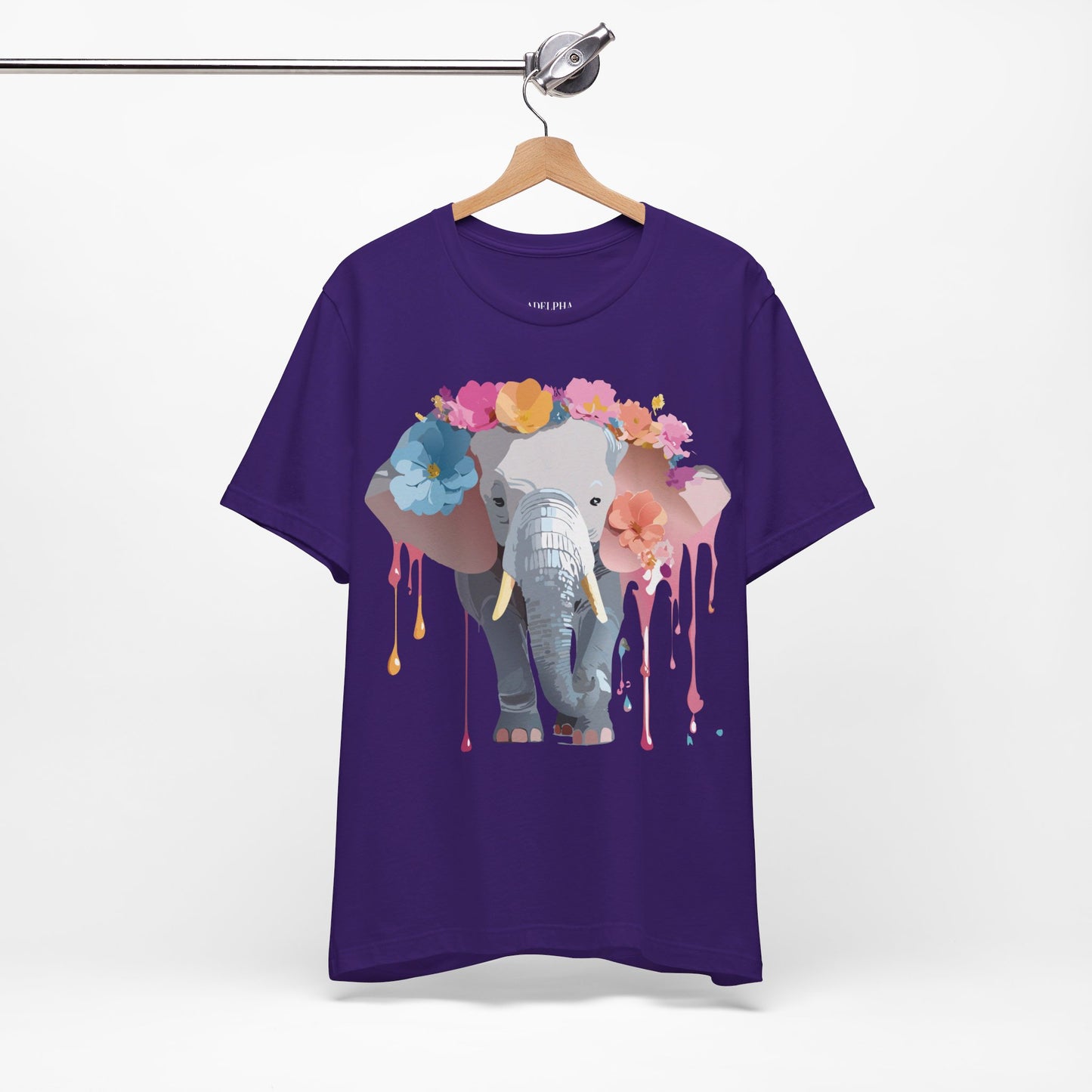 Natural Cotton Tee Shirt with Elephant