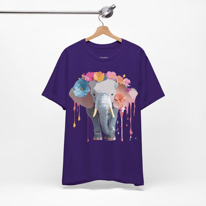 Natural Cotton Tee Shirt with Elephant Printify