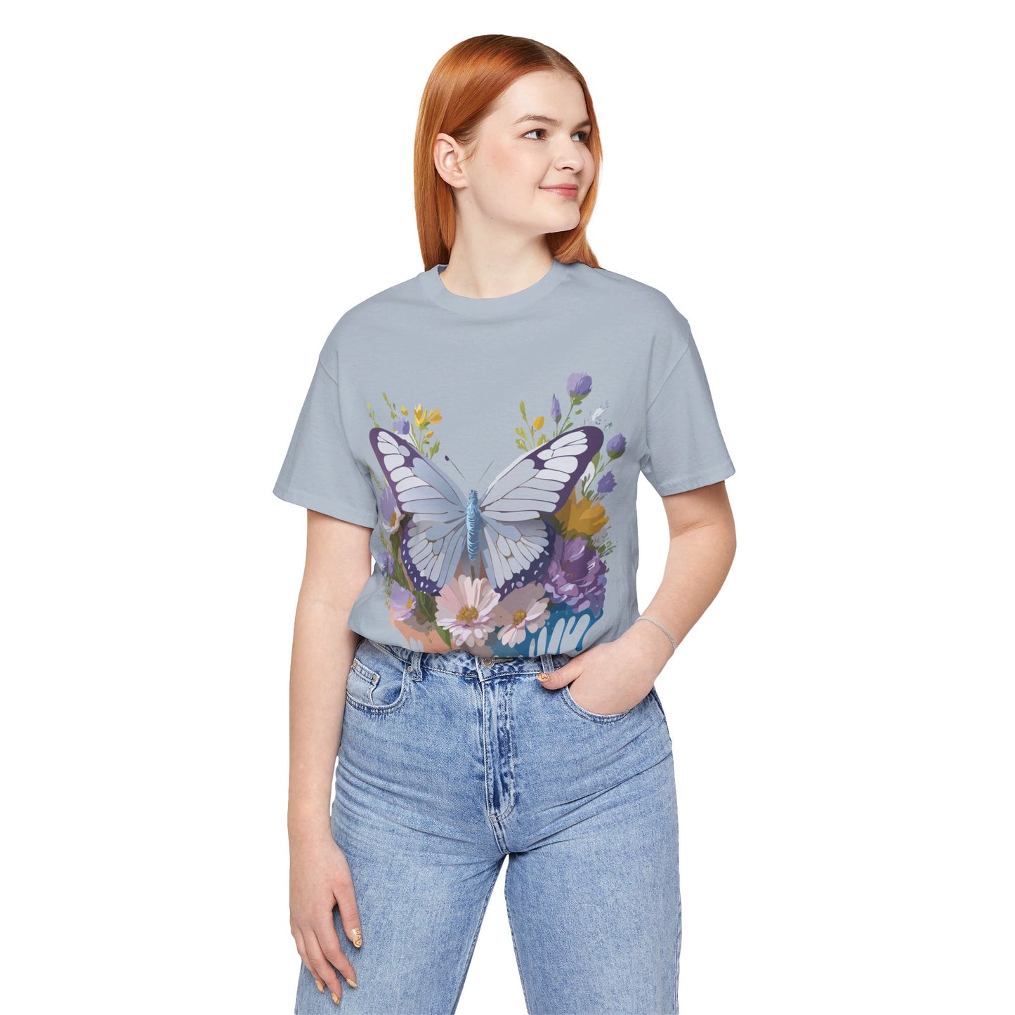 T-shirt en coton naturel avec papillon