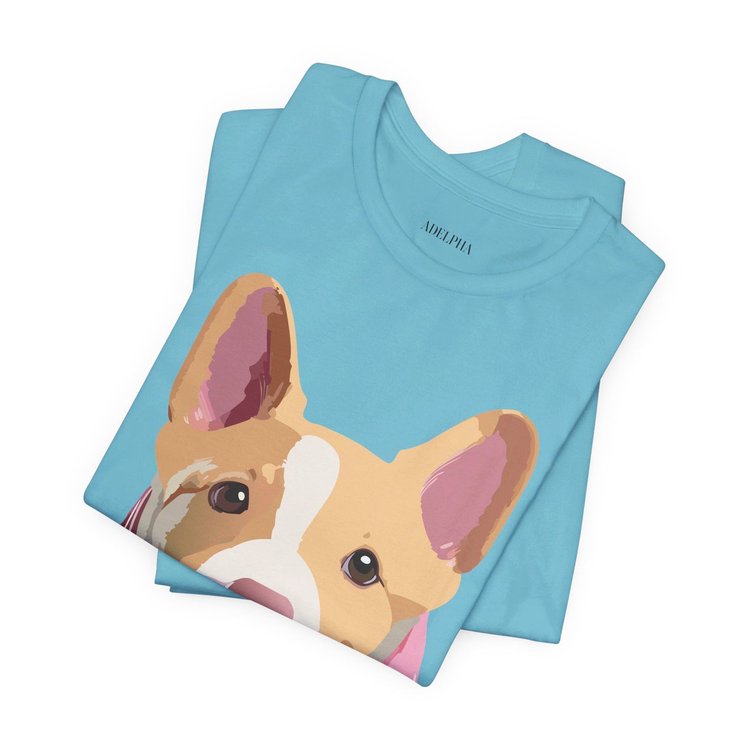 Natural Cotton Tee Shirt with Dog