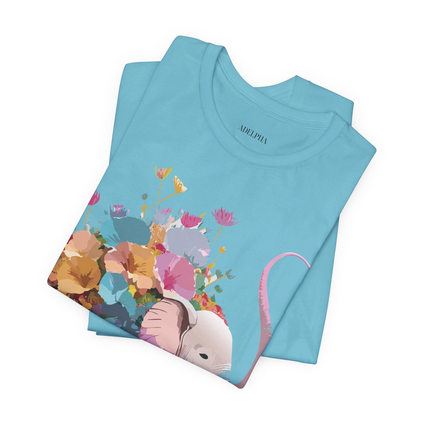 Natural Cotton Tee Shirt with Elephant