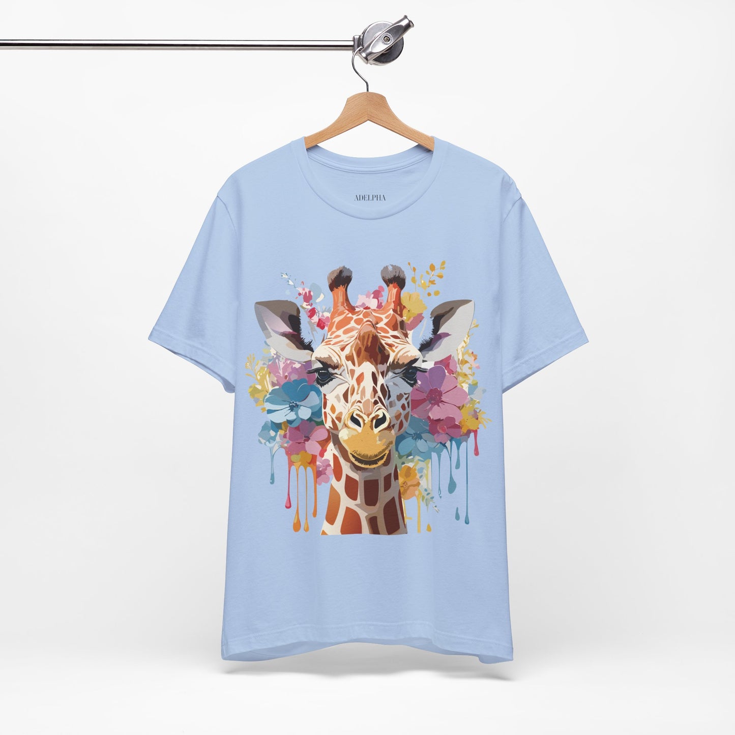 Natural Cotton Tee Shirt with Giraffe