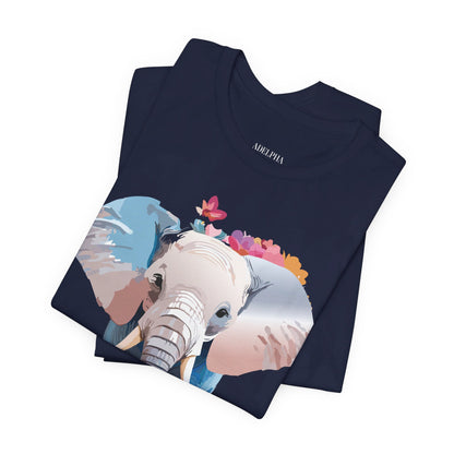 Natural Cotton Tee Shirt with Elephant Printify